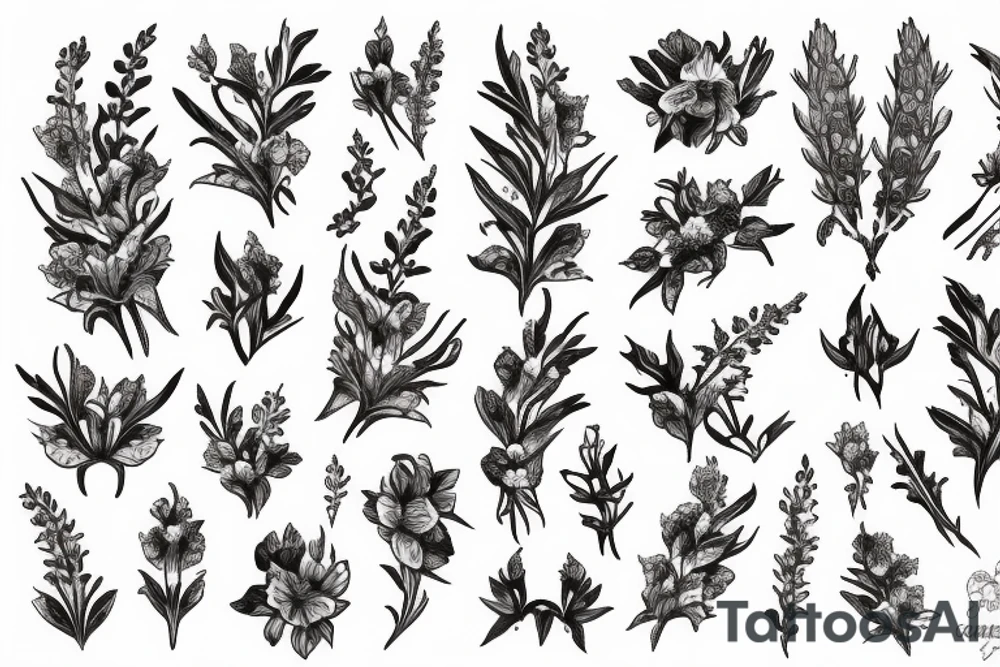 foxglove flower tattoo idea