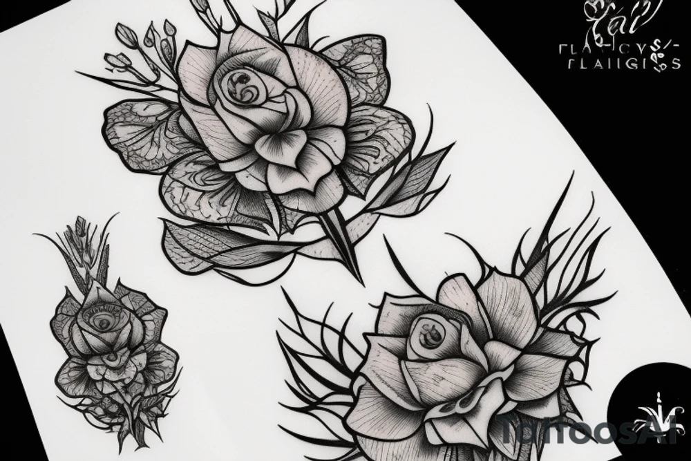 foxglove flower tattoo idea