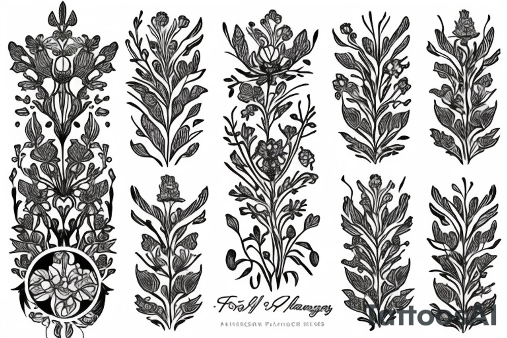 foxglove flower tattoo idea