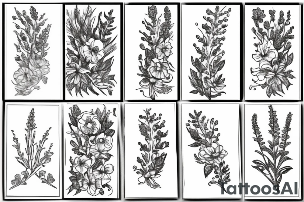 foxglove flower tattoo idea