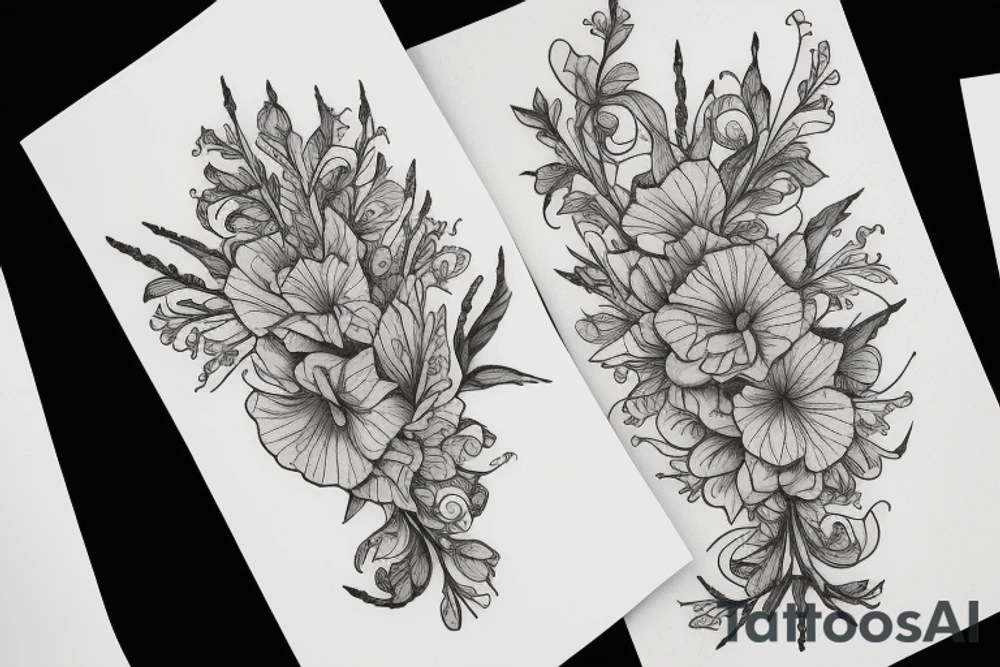 foxglove flower tattoo idea