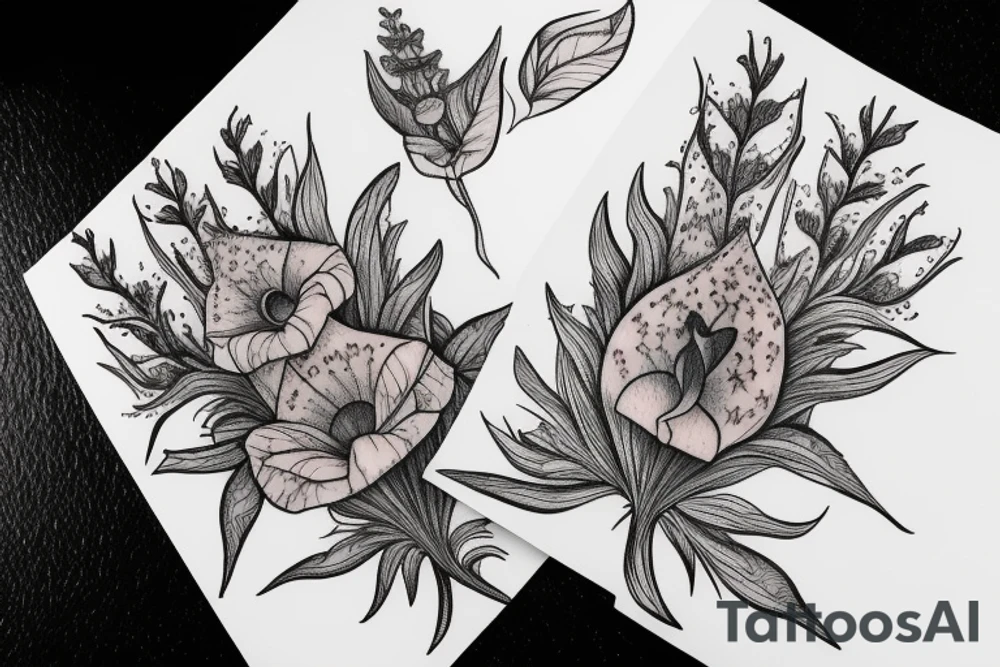 foxglove flower tattoo idea
