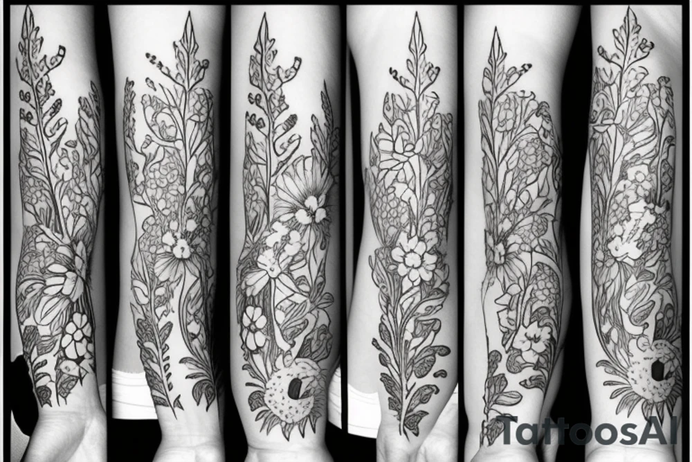 foxglove flower tattoo idea