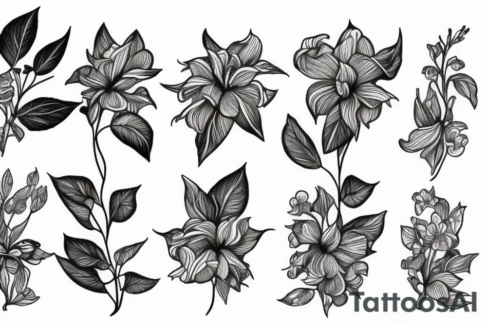 Monkshood flower tattoo idea