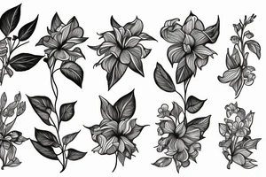 Monkshood flower tattoo idea
