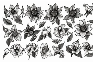 Monkshood flower tattoo idea