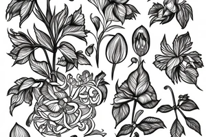 Monkshood flower tattoo idea