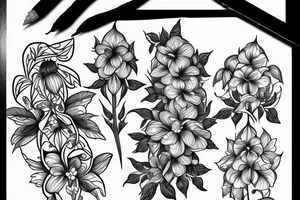 Monkshood flower tattoo idea