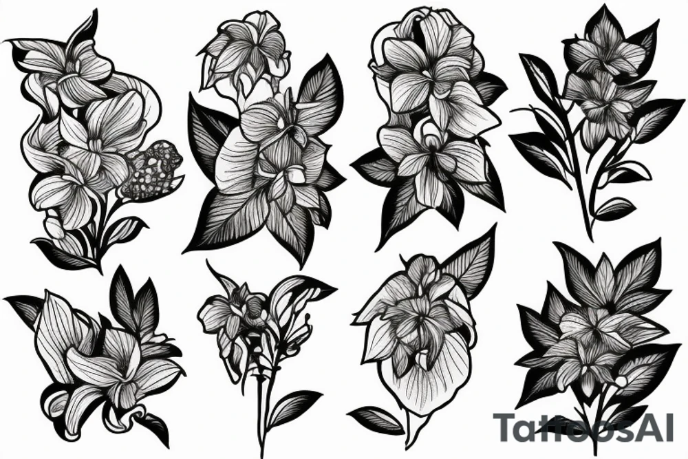 Monkshood flower tattoo idea