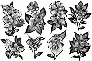 Monkshood flower tattoo idea