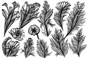 Aconitum variegatum flower tattoo idea
