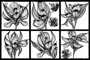 Aconitum variegatum flower tattoo idea