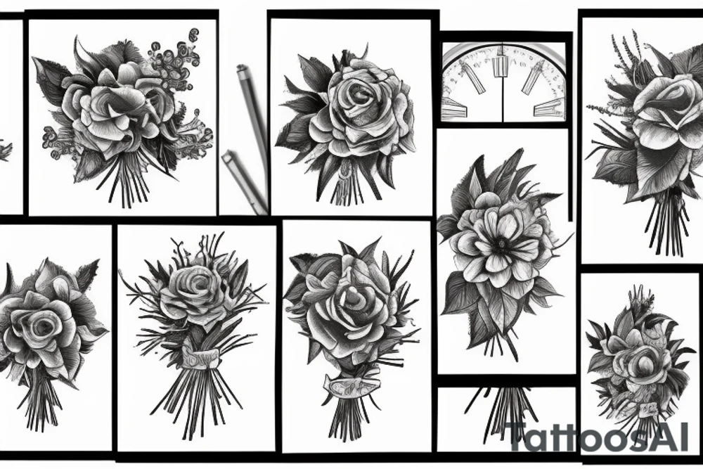 Witch's bouquet botanical tattoo sketch tattoo idea