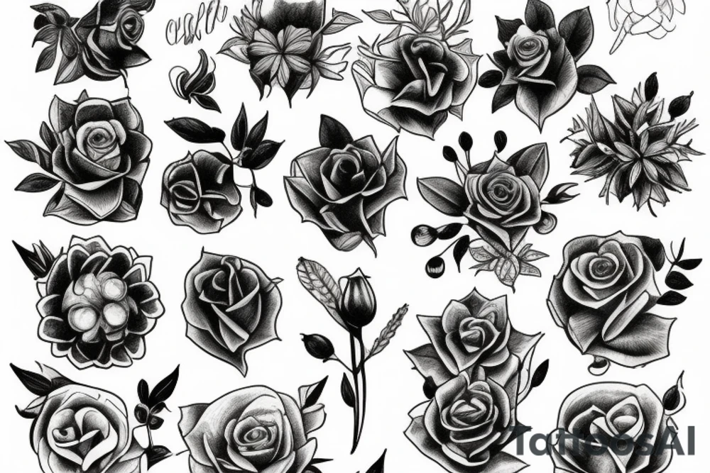 Witch's bouquet botanical tattoo sketch tattoo idea