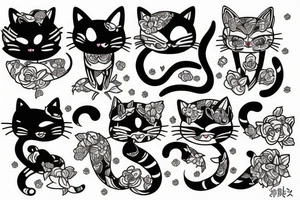 Cats japan tattoo idea