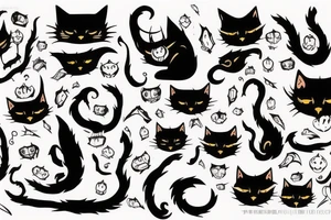 Scary dark cat tattoo idea