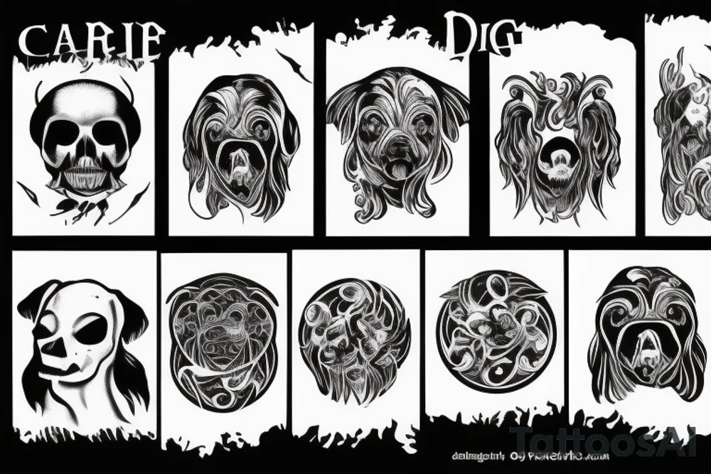 Scary dark dog tattoo idea