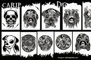 Scary dark dog tattoo idea