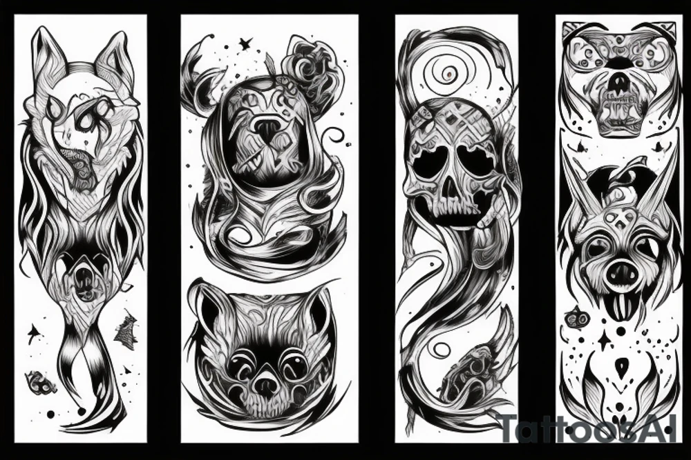 Scary dark dog tattoo idea