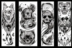 Scary dark dog tattoo idea
