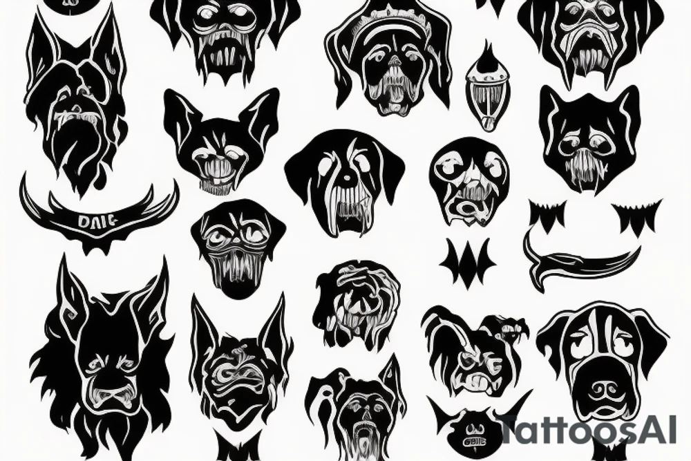 Scary dark dog tattoo idea