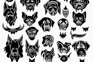 Scary dark dog tattoo idea