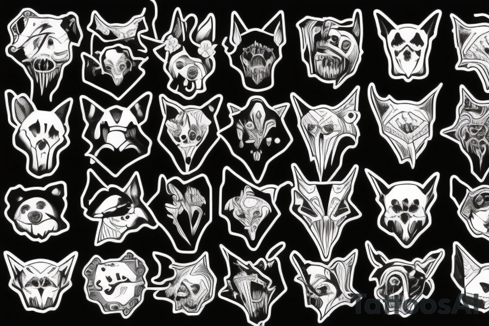 Scary dark dog tattoo idea