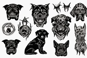 Scary dark dog tattoo idea