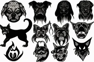 Scary dark dog tattoo idea