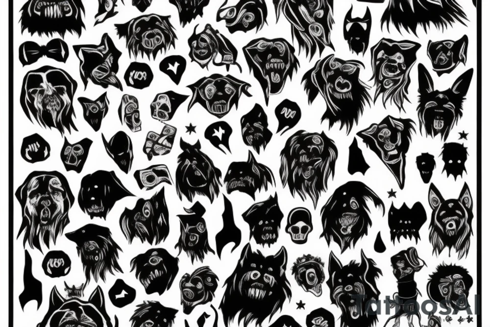 Scary dark dog tattoo idea