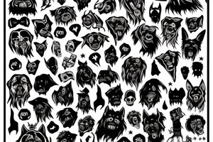 Scary dark dog tattoo idea