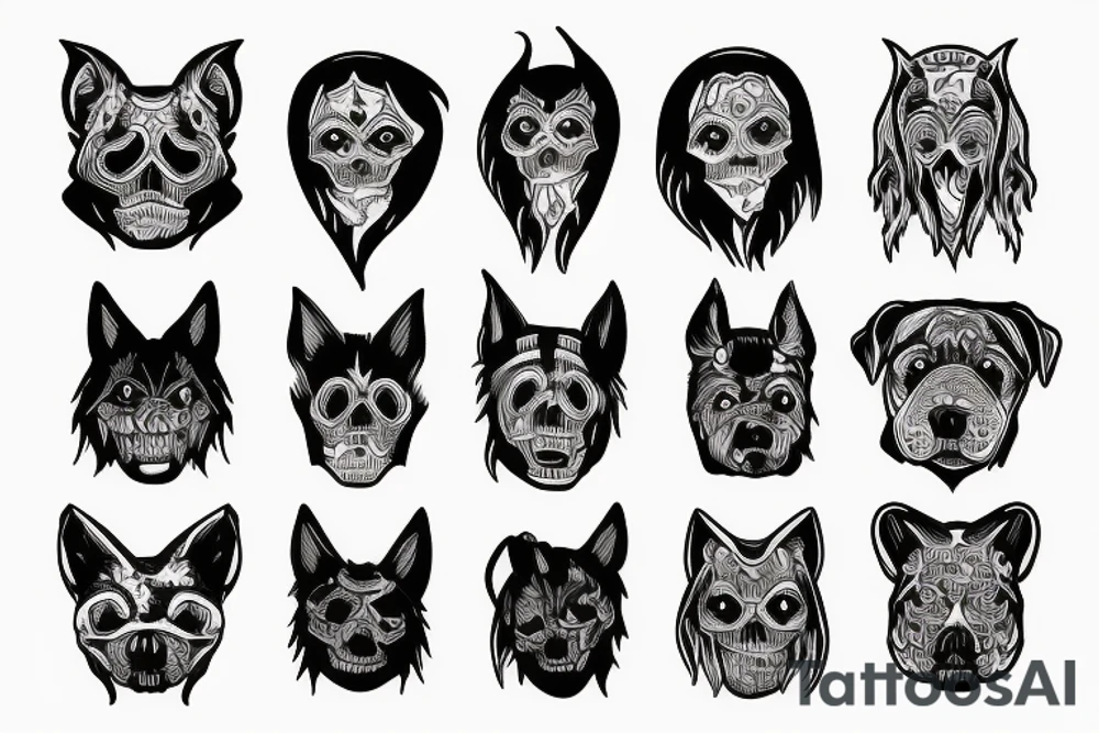 Scary dark dog tattoo idea