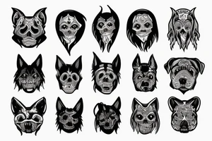 Scary dark dog tattoo idea