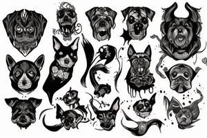 Scary dark dog tattoo idea