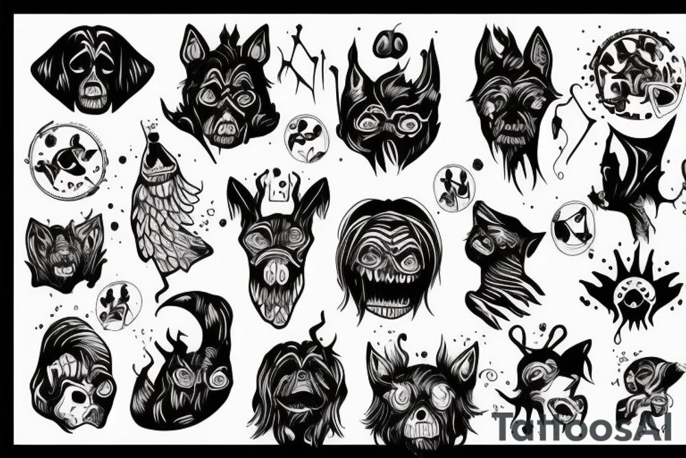 Scary dark dog tattoo idea