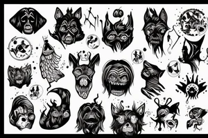 Scary dark dog tattoo idea