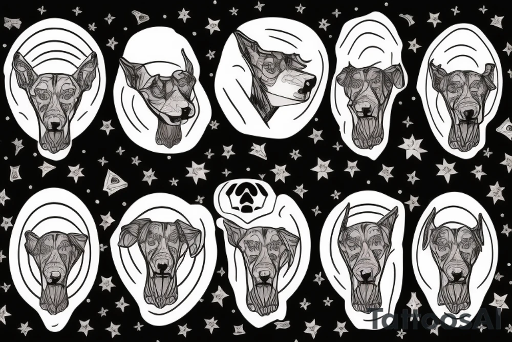 Doberman scary face tattoo idea