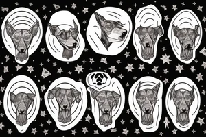 Doberman scary face tattoo idea