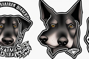Doberman scary face tattoo idea