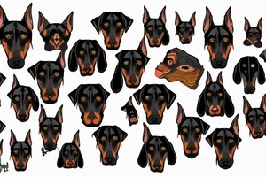Doberman scary face tattoo idea