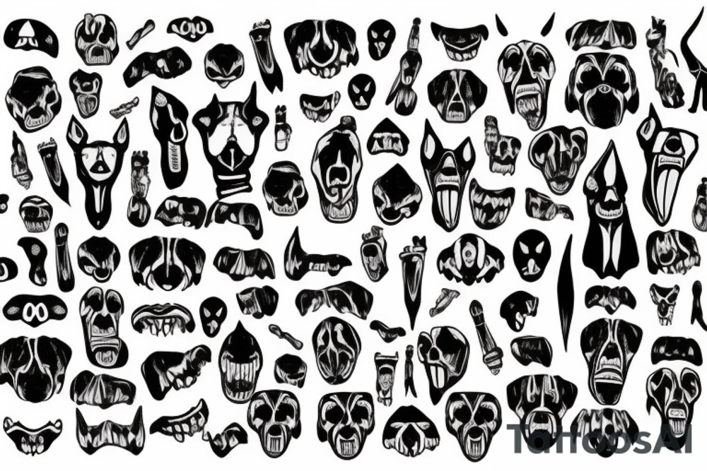 Doberman scary face tattoo idea