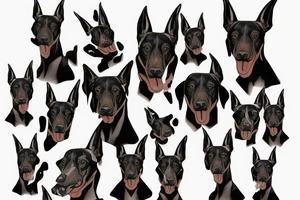Doberman scary face tattoo idea