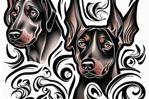 Doberman scary face tattoo idea