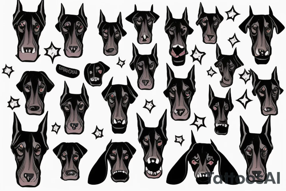 Doberman scary face tattoo idea