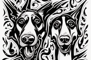 Doberman scary face tattoo idea