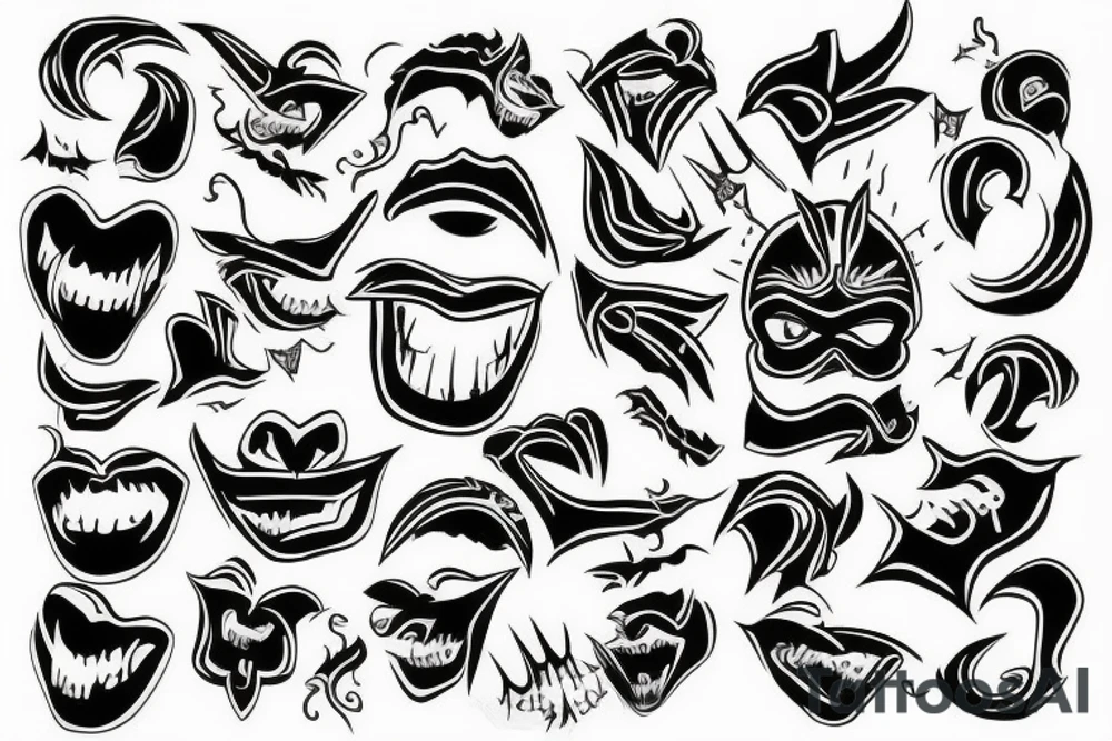 Dark smile tattoo idea