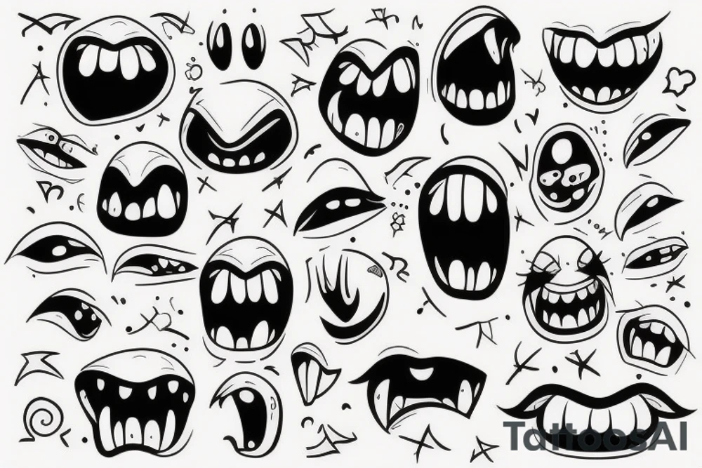 Dark smile tattoo idea
