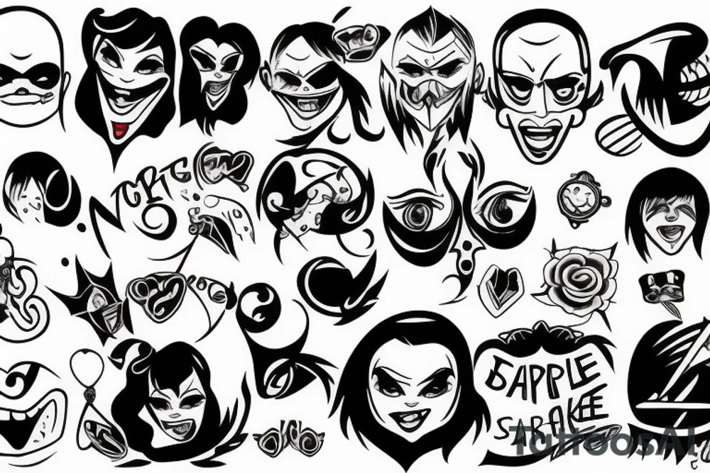 Dark smile tattoo idea