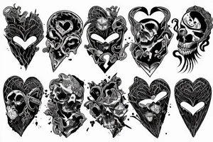Broken dark heart scary tattoo idea