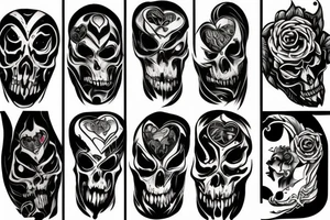 Broken dark heart scary tattoo idea